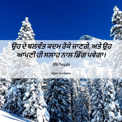 Picture 06 - ਅੱਯੂਬ 18:7 PANIRV - ਉਹ ਦੇ ਬਲਵੰਤ ਕਦਮ - Bible Verse Picture