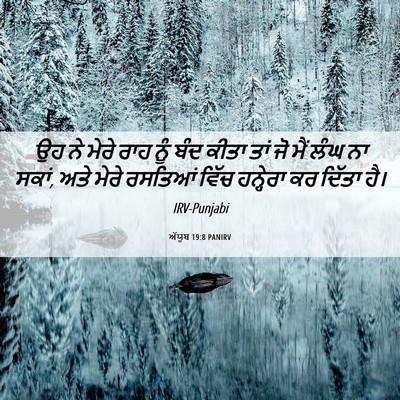 Picture 06 - ਅੱਯੂਬ 19:8 PANIRV - ਉਹ ਨੇ ਮੇਰੇ ਰਾਹ ਨੂੰ - Bible Verse Picture