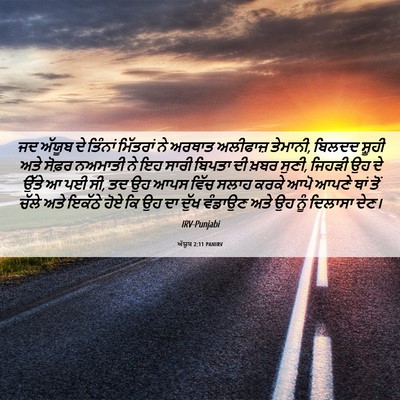 Picture 06 - ਅੱਯੂਬ 2:11 PANIRV - ਜਦ ਅੱਯੂਬ ਦੇ ਤਿੰਨਾਂ - Bible Verse Picture