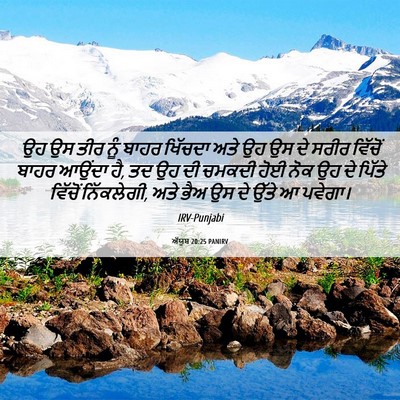 Picture 06 - ਅੱਯੂਬ 20:25 PANIRV - ਉਹ ਉਸ ਤੀਰ ਨੂੰ ਬਾਹਰ - Bible Verse Picture