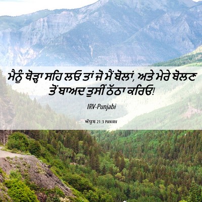 Picture 06 - ਅੱਯੂਬ 21:3 PANIRV - ਮੈਨੂੰ ਥੋੜ੍ਹਾ ਸਹਿ - Bible Verse Picture
