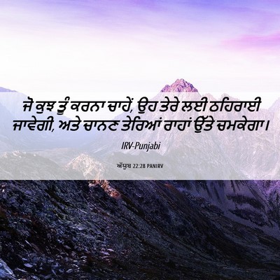 Picture 06 - ਅੱਯੂਬ 22:28 PANIRV - ਜੋ ਕੁਝ ਤੂੰ ਕਰਨਾ - Bible Verse Picture