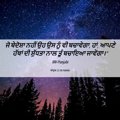 Picture 06 - ਅੱਯੂਬ 22:30 PANIRV - ਜੋ ਬੇਦੋਸ਼ਾ ਨਹੀਂ ਉਹ - Bible Verse Picture