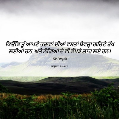 Picture 06 - ਅੱਯੂਬ 22:6 PANIRV - ਕਿਉਂਕਿ ਤੂੰ ਆਪਣੇ - Bible Verse Picture