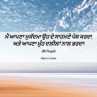 Picture 06 - ਅੱਯੂਬ 23:4 PANIRV - ਮੈਂ ਆਪਣਾ ਮੁਕੱਦਮਾ - Bible Verse Picture