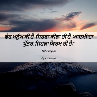Picture 06 - ਅੱਯੂਬ 25:6 PANIRV - ਫੇਰ ਮਨੁੱਖ ਕੀ ਹੈ, - Bible Verse Picture