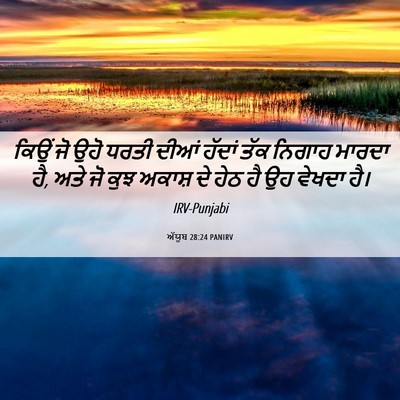 Picture 06 - ਅੱਯੂਬ 28:24 PANIRV - ਕਿਉਂ ਜੋ ਉਹੋ ਧਰਤੀ - Bible Verse Picture