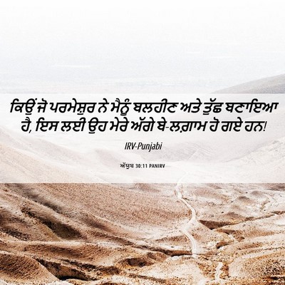 Picture 06 - ਅੱਯੂਬ 30:11 PANIRV - ਕਿਉਂ ਜੋ ਪਰਮੇਸ਼ੁਰ - Bible Verse Picture