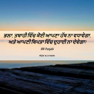 Picture 06 - ਅੱਯੂਬ 30:24 PANIRV - ਭਲਾ, ਤਬਾਹੀ ਵਿੱਚ ਕੋਈ - Bible Verse Picture