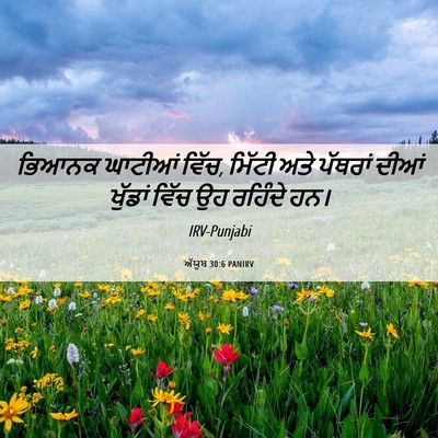 Picture 06 - ਅੱਯੂਬ 30:6 PANIRV - ਭਿਆਨਕ ਘਾਟੀਆਂ ਵਿੱਚ, - Bible Verse Picture