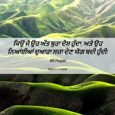 Picture 06 - ਅੱਯੂਬ 31:11 PANIRV - ਕਿਉਂ ਜੋ ਉਹ ਅੱਤ ਬੁਰਾ - Bible Verse Picture
