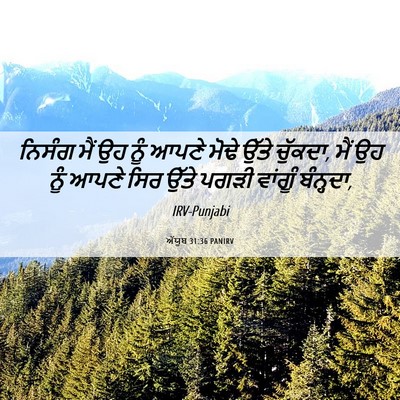 Picture 06 - ਅੱਯੂਬ 31:36 PANIRV - ਨਿਸੰਗ ਮੈਂ ਉਹ ਨੂੰ - Bible Verse Picture