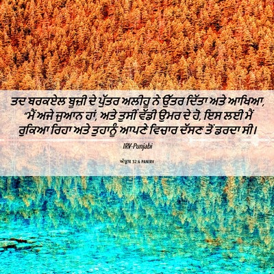 Picture 06 - ਅੱਯੂਬ 32:6 PANIRV - ਤਦ ਬਰਕਏਲ ਬੂਜ਼ੀ ਦੇ - Bible Verse Picture