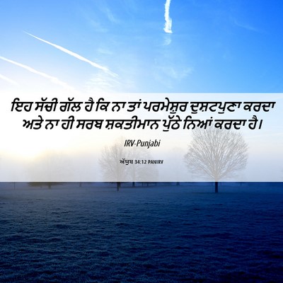 Picture 06 - ਅੱਯੂਬ 34:12 PANIRV - ਇਹ ਸੱਚੀ ਗੱਲ ਹੈ ਕਿ - Bible Verse Picture