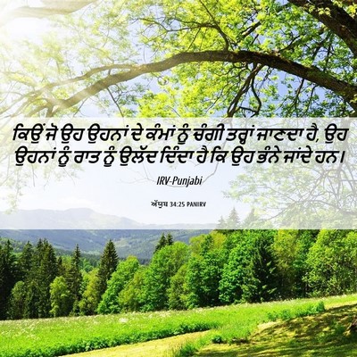 Picture 06 - ਅੱਯੂਬ 34:25 PANIRV - ਕਿਉਂ ਜੋ ਉਹ ਉਹਨਾਂ ਦੇ - Bible Verse Picture