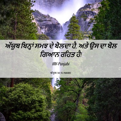 Picture 06 - ਅੱਯੂਬ 34:35 PANIRV - ਅੱਯੂਬ ਬਿਨ੍ਹਾਂ ਸਮਝ - Bible Verse Picture