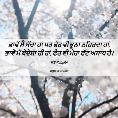Picture 06 - ਅੱਯੂਬ 34:6 PANIRV - ਭਾਵੇਂ ਮੈਂ ਸੱਚਾ ਹਾਂ - Bible Verse Picture