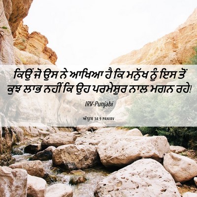 Picture 06 - ਅੱਯੂਬ 34:9 PANIRV - ਕਿਉਂ ਜੋ ਉਸ ਨੇ ਆਖਿਆ - Bible Verse Picture