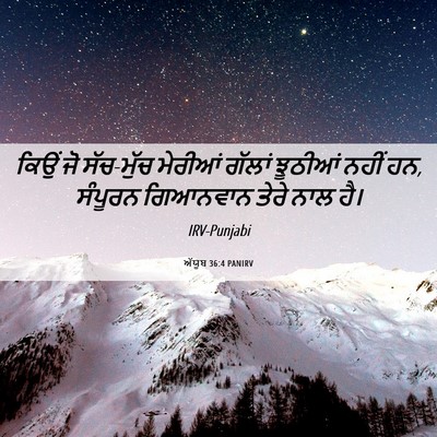 Picture 06 - ਅੱਯੂਬ 36:4 PANIRV - ਕਿਉਂ ਜੋ ਸੱਚ-ਮੁੱਚ - Bible Verse Picture