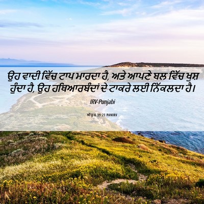 Picture 06 - ਅੱਯੂਬ 39:21 PANIRV - ਉਹ ਵਾਦੀ ਵਿੱਚ ਟਾਪ - Bible Verse Picture