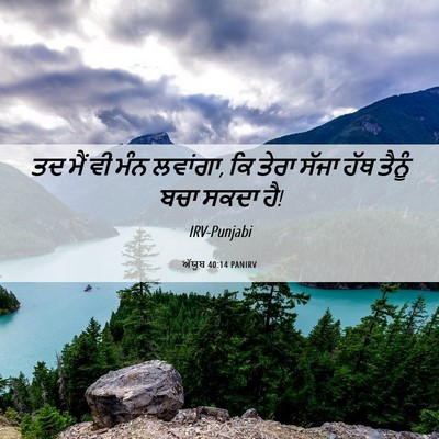 Picture 06 - ਅੱਯੂਬ 40:14 PANIRV - ਤਦ ਮੈਂ ਵੀ ਮੰਨ - Bible Verse Picture