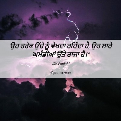 Picture 06 - ਅੱਯੂਬ 41:34 PANIRV - ਉਹ ਹਰੇਕ ਉੱਚੇ ਨੂੰ - Bible Verse Picture