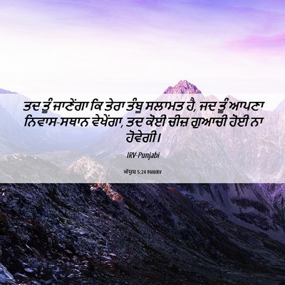 Picture 06 - ਅੱਯੂਬ 5:24 PANIRV - ਤਦ ਤੂੰ ਜਾਣੇਂਗਾ ਕਿ - Bible Verse Picture