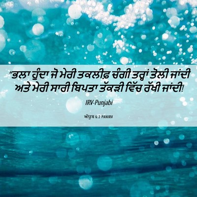 Picture 06 - ਅੱਯੂਬ 6:2 PANIRV - “ਭਲਾ ਹੁੰਦਾ ਜੋ ਮੇਰੀ - Bible Verse Picture