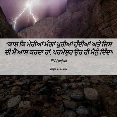 Picture 06 - ਅੱਯੂਬ 6:8 PANIRV - “ਕਾਸ਼ ਕਿ ਮੇਰੀਆਂ - Bible Verse Picture