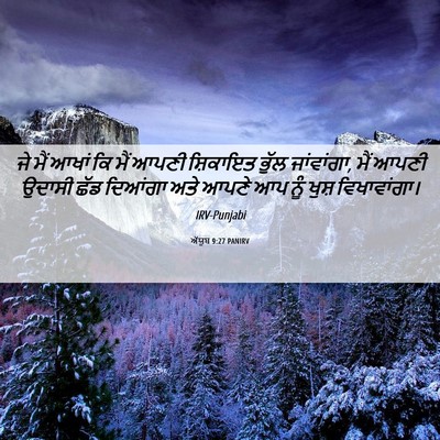 Picture 06 - ਅੱਯੂਬ 9:27 PANIRV - ਜੇ ਮੈਂ ਆਖਾਂ ਕਿ ਮੈਂ - Bible Verse Picture