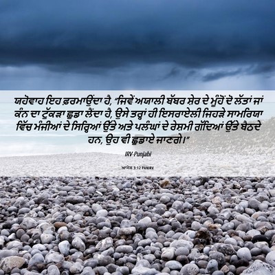 Picture 06 - ਆਮੋਸ 3:12 PANIRV - ਯਹੋਵਾਹ ਇਹ - Bible Verse Picture
