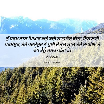 Picture 06 - ਇਬਰਾਨੀ 1:9 PANIRV - ਤੂੰ ਧਰਮ ਨਾਲ ਪਿਆਰ - Bible Verse Picture