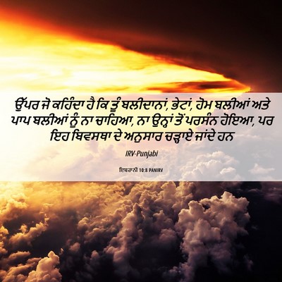 Picture 06 - ਇਬਰਾਨੀ 10:8 PANIRV - ਉੱਪਰ ਜੋ ਕਹਿੰਦਾ ਹੈ - Bible Verse Picture