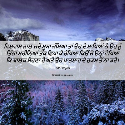 Picture 06 - ਇਬਰਾਨੀ 11:23 PANIRV - ਵਿਸ਼ਵਾਸ ਨਾਲ ਜਦੋਂ - Bible Verse Picture