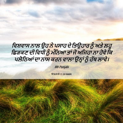 Picture 06 - ਇਬਰਾਨੀ 11:28 PANIRV - ਵਿਸ਼ਵਾਸ ਨਾਲ ਉਹ ਨੇ - Bible Verse Picture