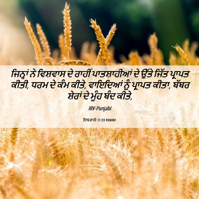 Picture 06 - ਇਬਰਾਨੀ 11:33 PANIRV - ਜਿਨ੍ਹਾਂ ਨੇ - Bible Verse Picture