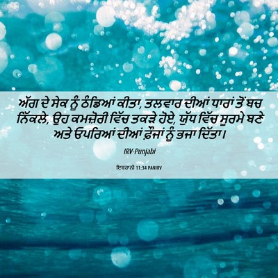 Picture 06 - ਇਬਰਾਨੀ 11:34 PANIRV - ਅੱਗ ਦੇ ਸੇਕ ਨੂੰ - Bible Verse Picture