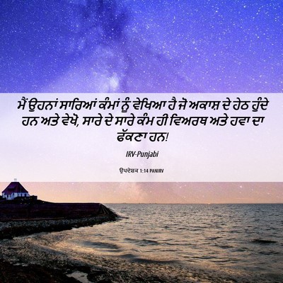 Picture 06 - ਉਪਦੇਸ਼ਕ 1:14 PANIRV - ਮੈਂ ਉਹਨਾਂ ਸਾਰਿਆਂ - Bible Verse Picture