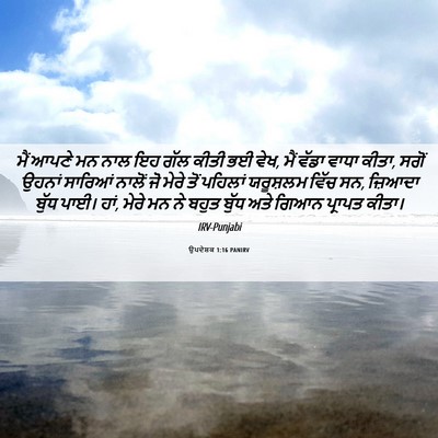 Picture 06 - ਉਪਦੇਸ਼ਕ 1:16 PANIRV - ਮੈਂ ਆਪਣੇ ਮਨ ਨਾਲ ਇਹ - Bible Verse Picture