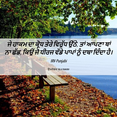 Picture 06 - ਉਪਦੇਸ਼ਕ 10:4 PANIRV - ਜੇ ਹਾਕਮ ਦਾ ਕ੍ਰੋਧ - Bible Verse Picture