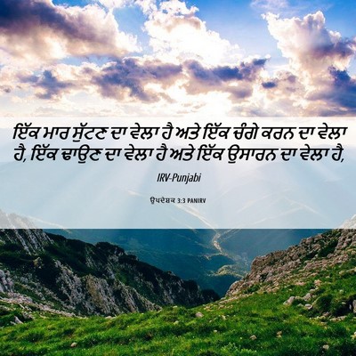 Picture 06 - ਉਪਦੇਸ਼ਕ 3:3 PANIRV - ਇੱਕ ਮਾਰ ਸੁੱਟਣ ਦਾ - Bible Verse Picture