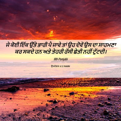 Picture 06 - ਉਪਦੇਸ਼ਕ 4:12 PANIRV - ਜੇ ਕੋਈ ਇੱਕ ਉੱਤੇ - Bible Verse Picture