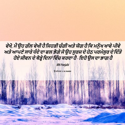 Picture 06 - ਉਪਦੇਸ਼ਕ 5:18 PANIRV - ਵੇਖੋ, ਮੈਂ ਉਹ ਗੱਲ - Bible Verse Picture