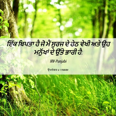 Picture 06 - ਉਪਦੇਸ਼ਕ 6:1 PANIRV - ਇੱਕ ਬਿਪਤਾ ਹੈ ਜੋ ਮੈਂ - Bible Verse Picture