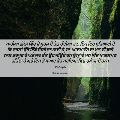 Picture 06 - ਉਪਦੇਸ਼ਕ 9:3 PANIRV - ਸਾਰੀਆਂ ਗੱਲਾਂ ਵਿੱਚ - Bible Verse Picture