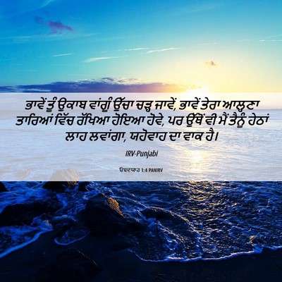 Picture 06 - ਓਬਦਯਾਹ 1:4 PANIRV - ਭਾਵੇਂ ਤੂੰ ਉਕਾਬ - Bible Verse Picture