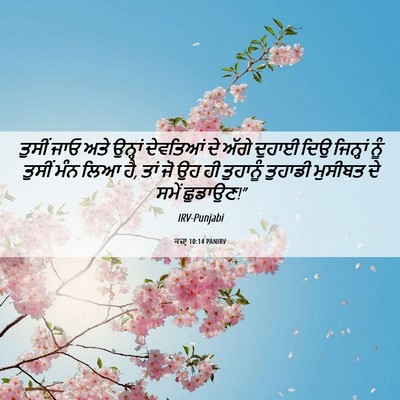 Picture 06 - ਕਜ਼ਾૃ 10:14 PANIRV - ਤੁਸੀਂ ਜਾਓ ਅਤੇ - Bible Verse Picture