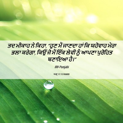 Picture 06 - ਕਜ਼ਾૃ 17:13 PANIRV - ਤਦ ਮੀਕਾਹ ਨੇ ਕਿਹਾ, - Bible Verse Picture