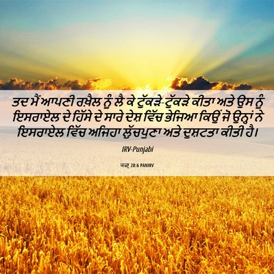 Picture 06 - ਕਜ਼ਾૃ 20:6 PANIRV - ਤਦ ਮੈਂ ਆਪਣੀ ਰਖ਼ੈਲ - Bible Verse Picture