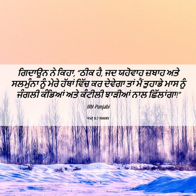 Picture 06 - ਕਜ਼ਾૃ 8:7 PANIRV - ਗਿਦਾਊਨ ਨੇ ਕਿਹਾ, - Bible Verse Picture